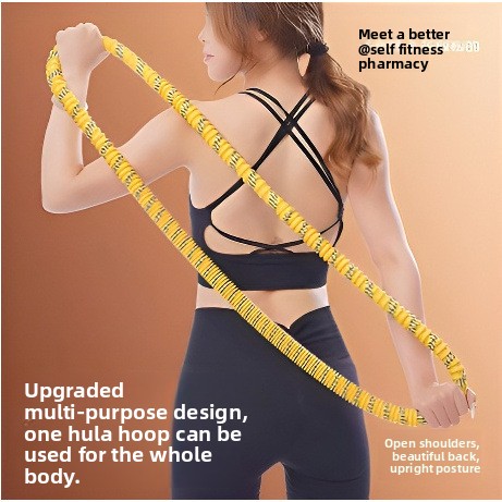 Blue Weighted Soft Spring Hula Hoop with Silent Alloy Interior and Polyester Wrap for Home Gym Full Body Fitness and Abdominal Training Solution - Image 3