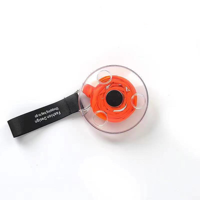 2-PCS Orange Compact Retractable Shopping Bag with Durable Nylon and ABS Plastic Disc Design for Everyday Use Local Standard Fit - Image 1