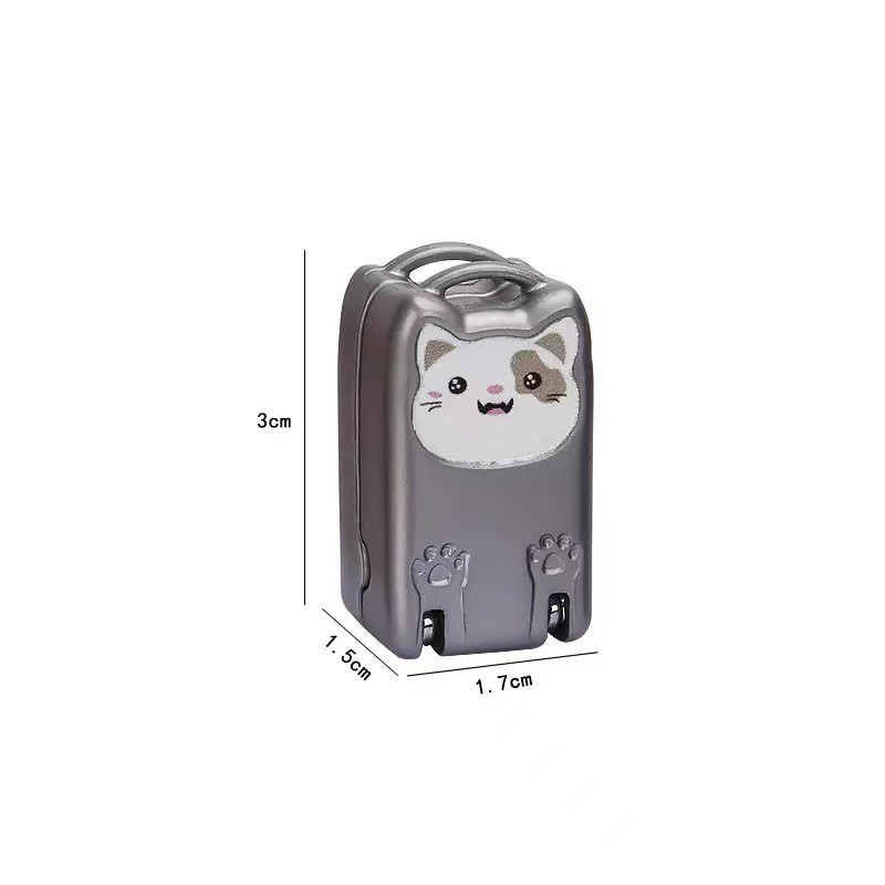 Mini Cat Design Silver Compact Folding Nail Clippers with Stainless Steel Blade and Keychain Design for Daily Use Local Standard Fit - Image 1