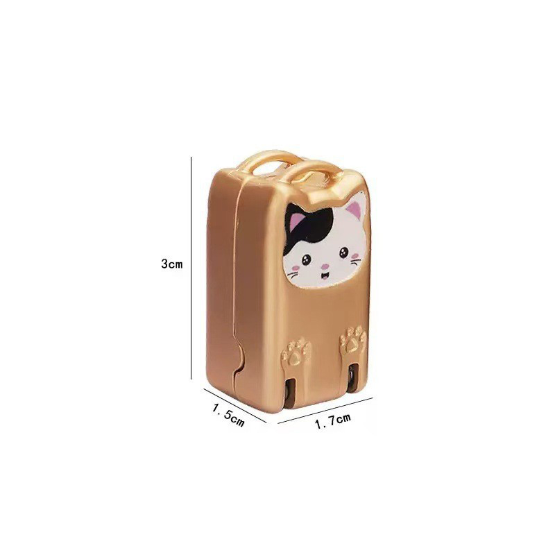 Mini Cat Design Gold Compact Folding Nail Clippers with Stainless Steel Blade and Keychain Design for Daily Use Local Standard Fit - Image 1