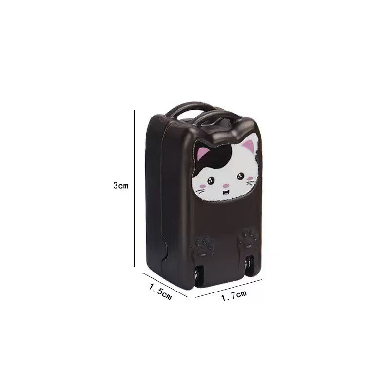 Mini Cat Design Black Compact Folding Nail Clippers with Stainless Steel Blade and Keychain Design for Daily Use Local Standard Fit - Image 1
