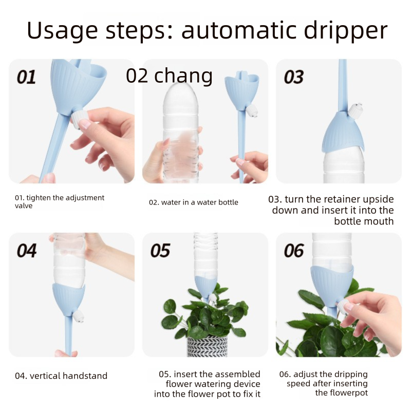 5-PCS Green Automatic Plant Watering Spikes with Adjustable Flow Control Universal Fit 5 Pack for Indoor and Outdoor Potted Plants Reliable Gardening Solution for Local Homes - Image 5