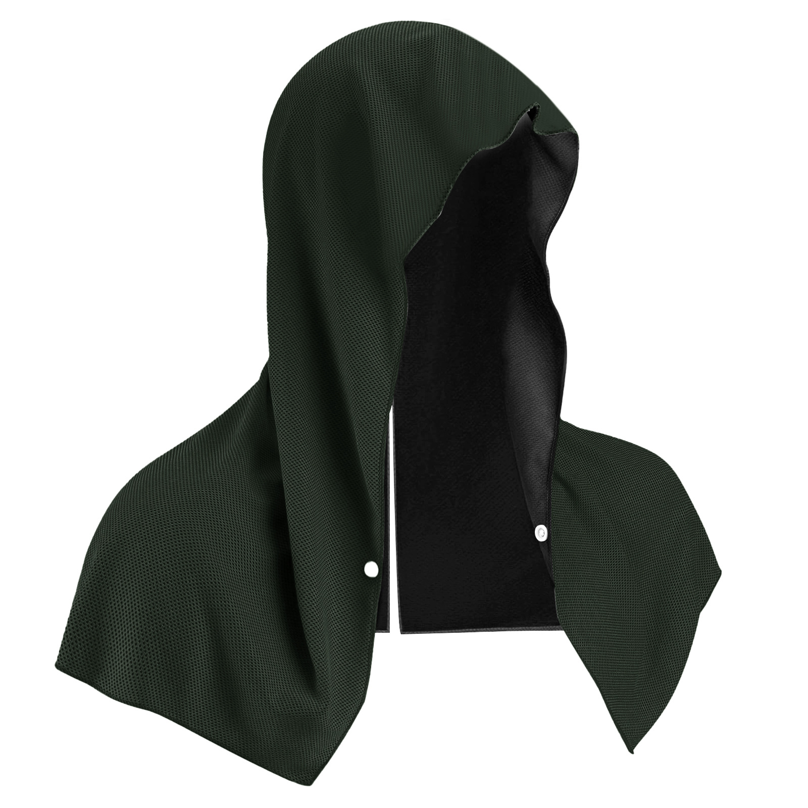 Carbon black Instant Cooling Hooded Towel U-Shaped Sun Protection Quick Dry Scarf with Carabiner Pouch for Local Outdoor Sports and Gym Workouts - Image 1
