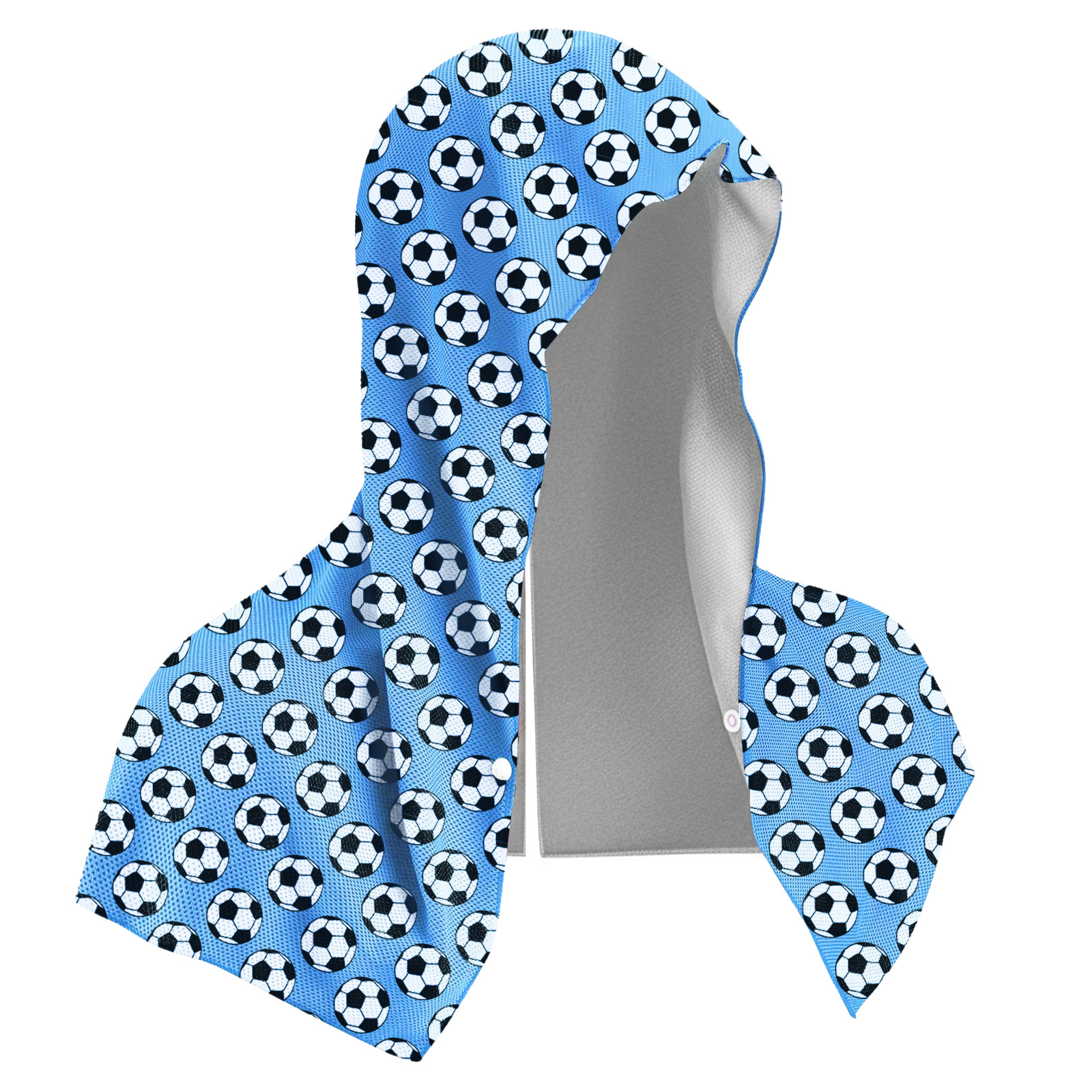 Light Blue Football Instant Cooling Hooded Towel U-Shaped Sun Protection Quick Dry Scarf with Carabiner Pouch for Local Outdoor Sports and Gym Workouts - Image 1