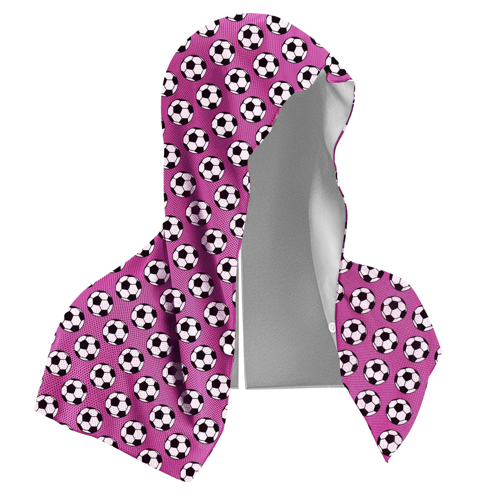Rose red football Instant Cooling Hooded Towel U-Shaped Sun Protection Quick Dry Scarf with Carabiner Pouch for Local Outdoor Sports and Gym Workouts - Image 1