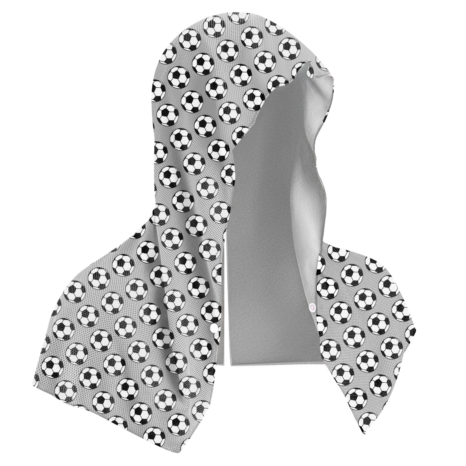 Grey football Instant Cooling Hooded Towel U-Shaped Sun Protection Quick Dry Scarf with Carabiner Pouch for Local Outdoor Sports and Gym Workouts - Image 1