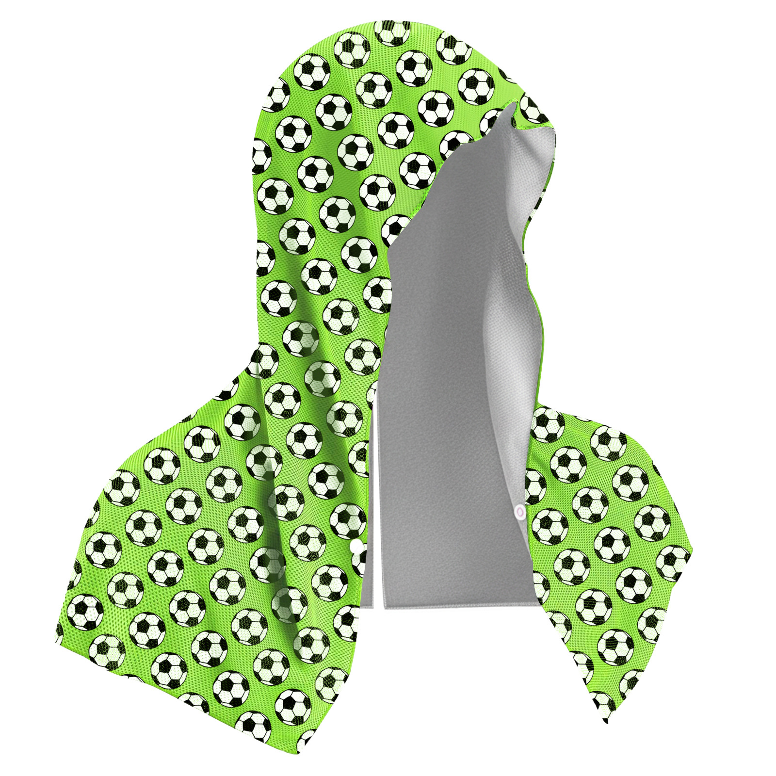 Green Football Instant Cooling Hooded Towel U-Shaped Sun Protection Quick Dry Scarf with Carabiner Pouch for Local Outdoor Sports and Gym Workouts - Image 1