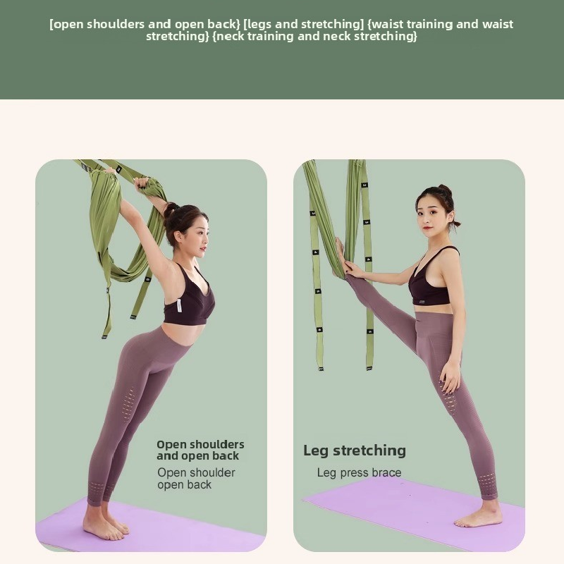 Pink Aerial Yoga Door Hanging Strap for Home Workouts Adjustable Stretch Band for Backbend Inversion and Flexibility Premium Standard Fit for Local Enthusiasts - Image 4