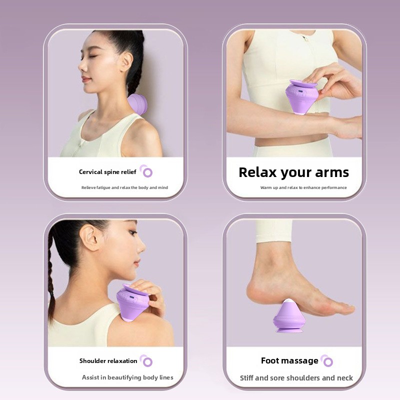 Purple Electric Suction Fascia Massage Ball with Heated Vibration Type-C Rechargeable Deep Muscle Relaxation Tool for Local Professionals and Modern Lifestyles - Image 3