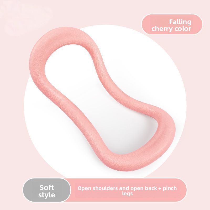 2-PCS Pink Multifunctional Yoga Ring Pilates Circle with Soft TPE Double Arc Design for Calf Relaxation and Posture Correction Ideal for Local Home Gym Fitness - Image 1
