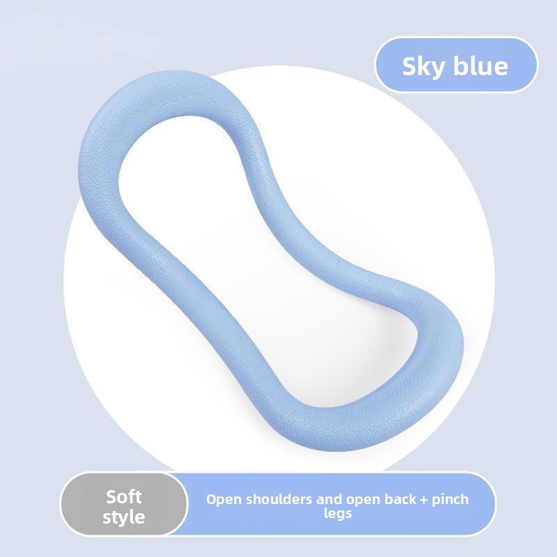 2-PCS Blue Multifunctional Yoga Ring Pilates Circle with Soft TPE Double Arc Design for Calf Relaxation and Posture Correction Ideal for Local Home Gym Fitness - Image 1