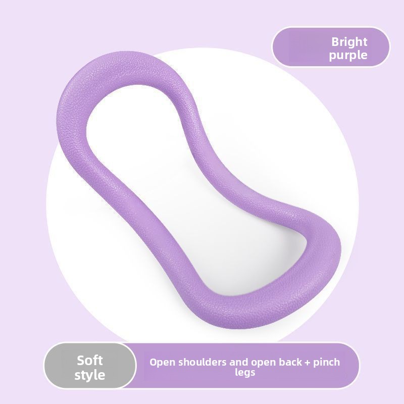 2-PCS Purple Multifunctional Yoga Ring Pilates Circle with Soft TPE Double Arc Design for Calf Relaxation and Posture Correction Ideal for Local Home Gym Fitness - Image 1