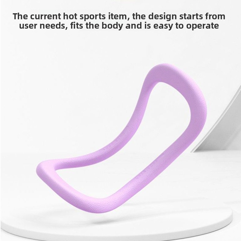 2-PCS Purple Multifunctional Yoga Ring Pilates Circle with Soft TPE Double Arc Design for Calf Relaxation and Posture Correction Ideal for Local Home Gym Fitness - Image 2
