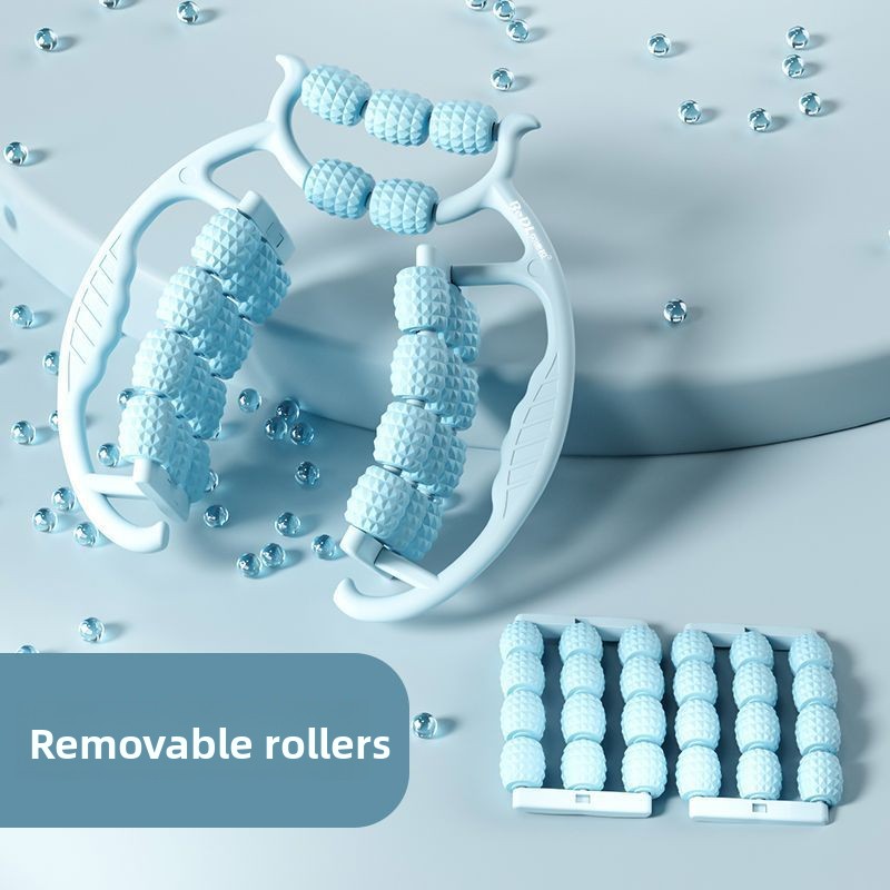 Blue 360-Degree Wrap Around Leg Roller Massager with 29 Acupressure Points for Muscle Recovery and Body Shaping Essential Tool for Local Home Workouts - Image 1