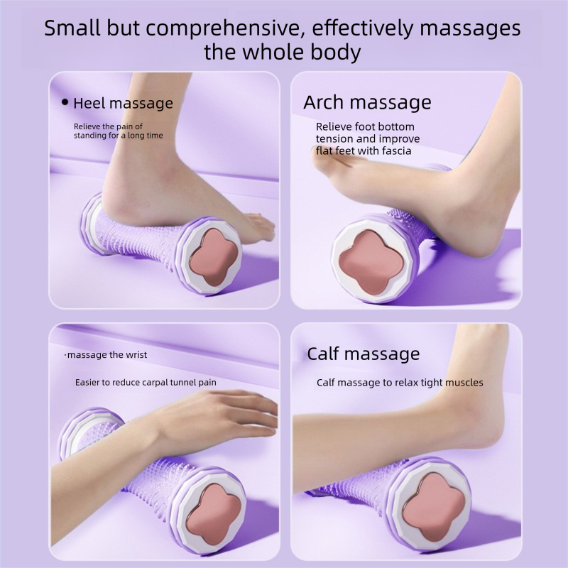 Grey Foot Massage Roller for Arch Support and Plantar Fasciitis Relief Durable Fascia Massage Tool with 500 Pressure Points for Local Home Office Wellness - Image 2