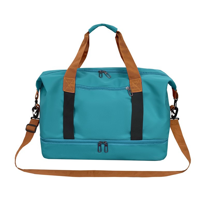 Peacock blue Large Capacity Travel Duffel Bag for Women with Yoga Mat Holder and Shoe Compartment Water Resistant Weekend Bag Ideal for Local Gym and Travel Use - Image 1