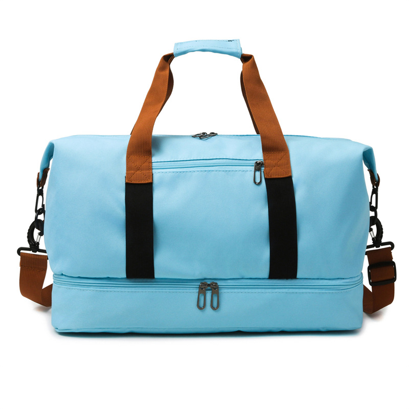 Sky blue Large Capacity Travel Duffel Bag for Women with Yoga Mat Holder and Shoe Compartment Water Resistant Weekend Bag Ideal for Local Gym and Travel Use - Image 1