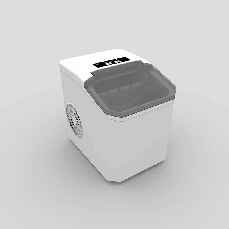 White Portable Countertop Ice Maker with 12kg Daily Capacity Rapid Bullet Ice Production for Home Kitchen and Local Office Refreshment Needs - Image 1