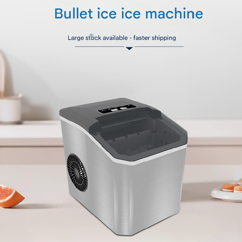 White Portable Countertop Ice Maker with 12kg Daily Capacity Rapid Bullet Ice Production for Home Kitchen and Local Office Refreshment Needs - Image 2