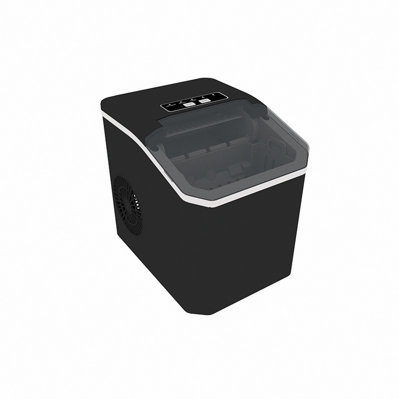 Black Portable Countertop Ice Maker with 12kg Daily Capacity Rapid Bullet Ice Production for Home Kitchen and Local Office Refreshment Needs - Image 1