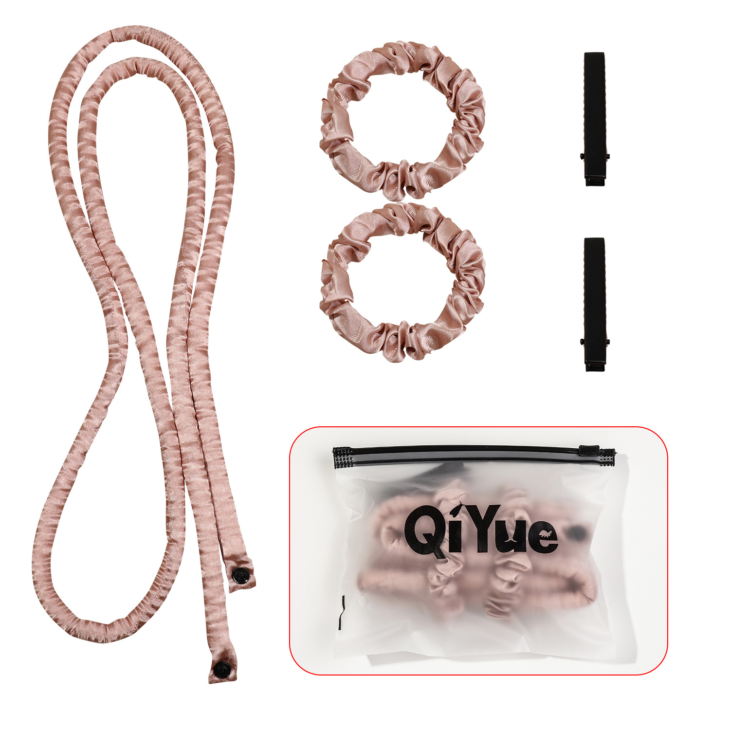 2-PCS Puff pastry Heatless Hair Curler Set Extra Long Overnight Soft Ribbon for Natural Big Waves Damage-Free Professional Home Styling Solution for Local Women - Image 1