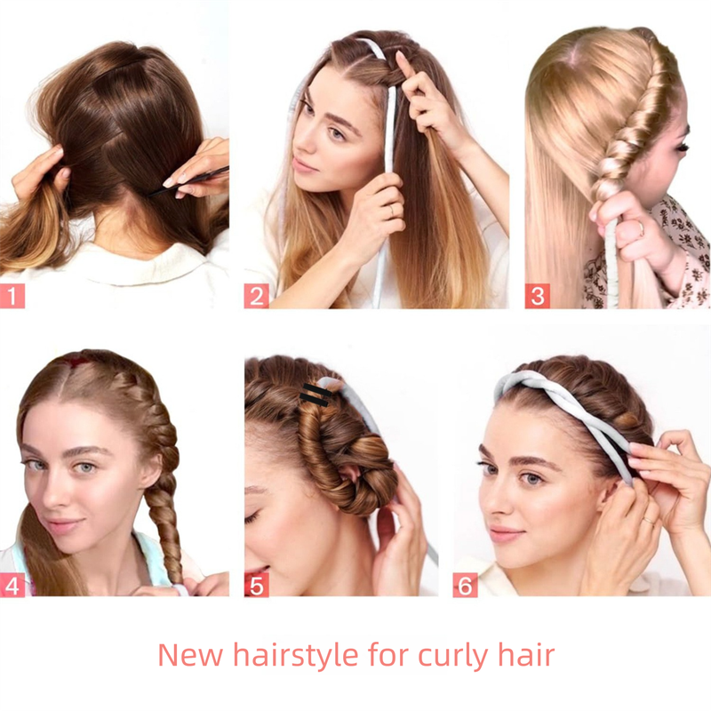 2-PCS Sky blue Heatless Hair Curler Set Extra Long Overnight Soft Ribbon for Natural Big Waves Damage-Free Professional Home Styling Solution for Local Women - Image 2