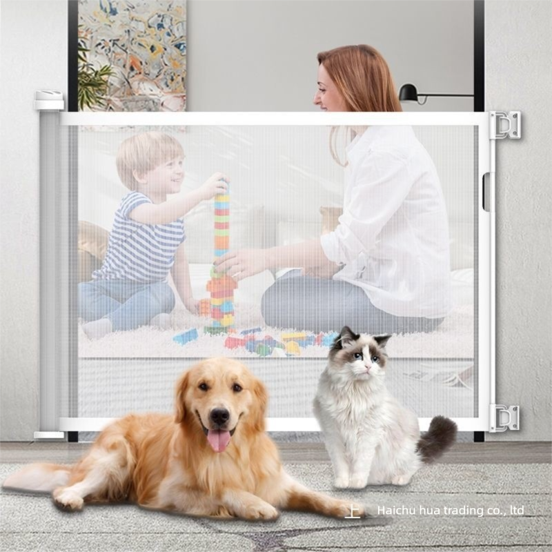 White Retractable Baby Safety Gate and Pet Barrier Extra Wide 300cm for Stairs and Doorways No Drill Mesh In-Home Protection Solution for Local Families - Image 5