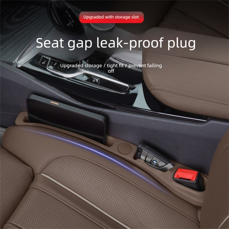 Red Car Seat Gap Filler Strip with Integrated Storage Slot Universal Interior Organizer for Mobile Phones and Keys Safety Solution for Local Drivers - Image 3