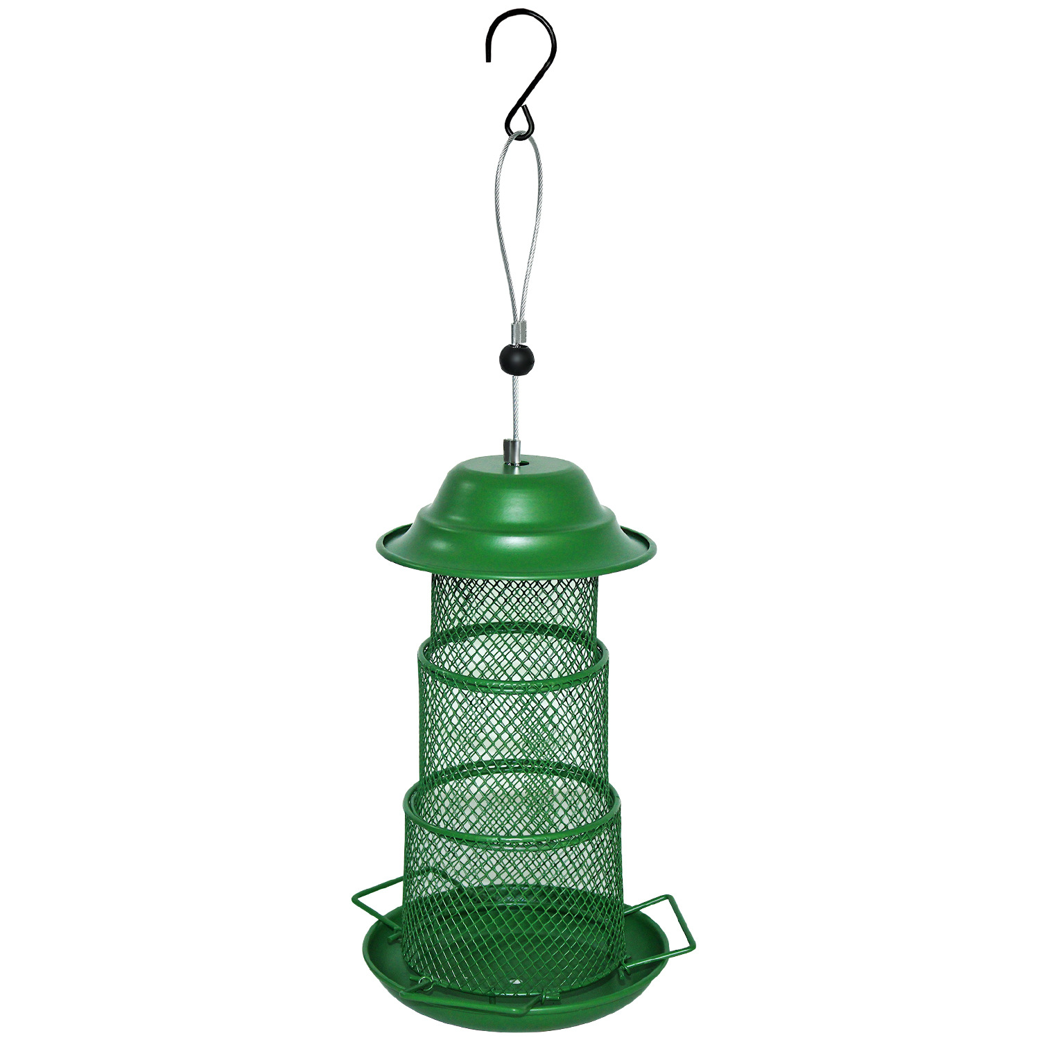 Circular Retractable Metal Hanging Bird Feeder 3-Tier Mesh Design Weatherproof Outdoor Wild Bird Feeding Station for Local Garden and Backyard Support - Image 1