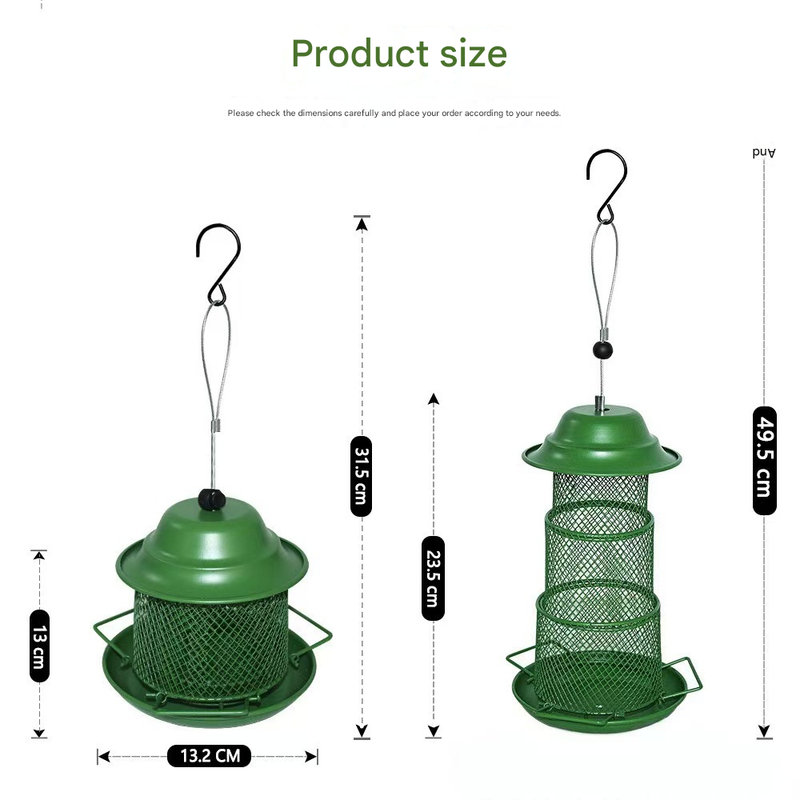 Square Retractable Metal Hanging Bird Feeder 3-Tier Mesh Design Weatherproof Outdoor Wild Bird Feeding Station for Local Garden and Backyard Support - Image 4