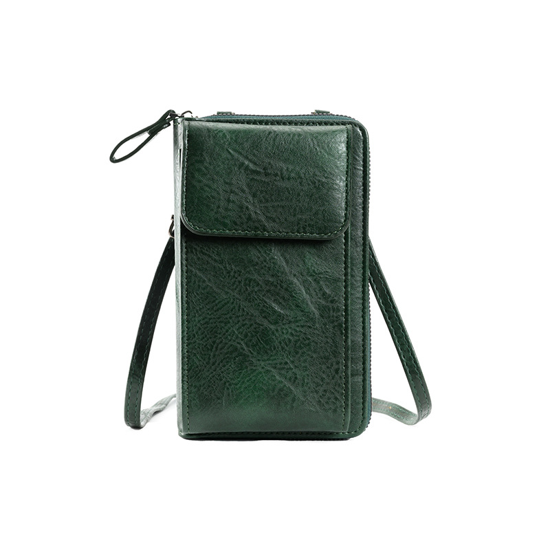 Green Women's PU Leather Crossbody Phone Bag with Adjustable Shoulder Strap and Large Capacity Wallet for Daily Travel Stylish and Organized Local Fashion Fit - Image 1
