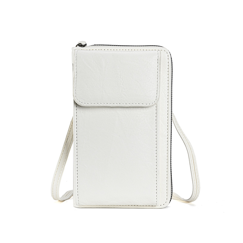 White Women's PU Leather Crossbody Phone Bag with Adjustable Shoulder Strap and Large Capacity Wallet for Daily Travel Stylish and Organized Local Fashion Fit - Image 1