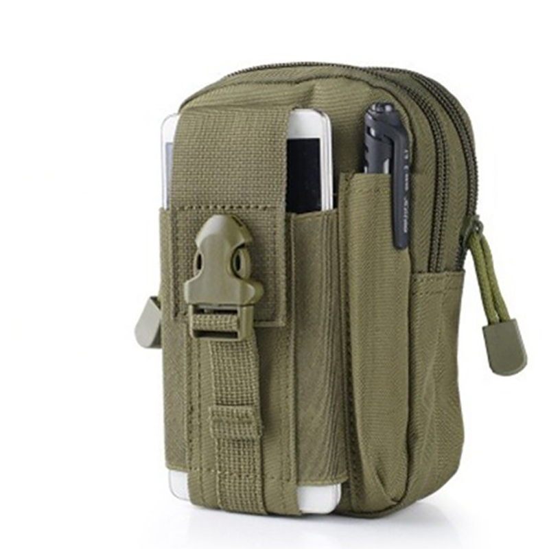 Army green Tactical Molle Waist Bag Waterproof Phone Pouch for 6 inch Smartphones Compact Large Capacity Belt Loop Organizer for Local Outdoor Adventurers - Image 1