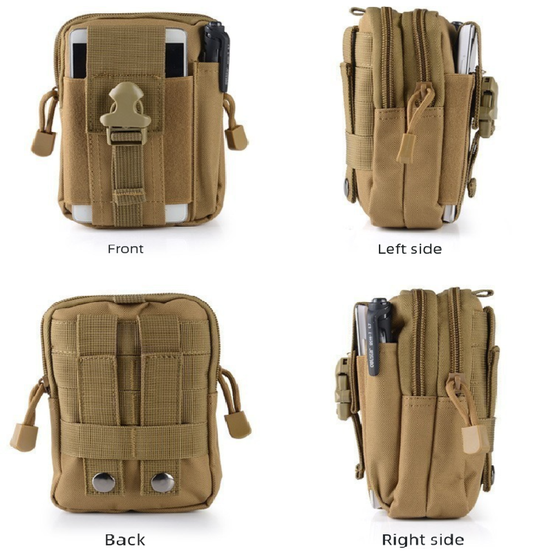 Army green Tactical Molle Waist Bag Waterproof Phone Pouch for 6 inch Smartphones Compact Large Capacity Belt Loop Organizer for Local Outdoor Adventurers - Image 3