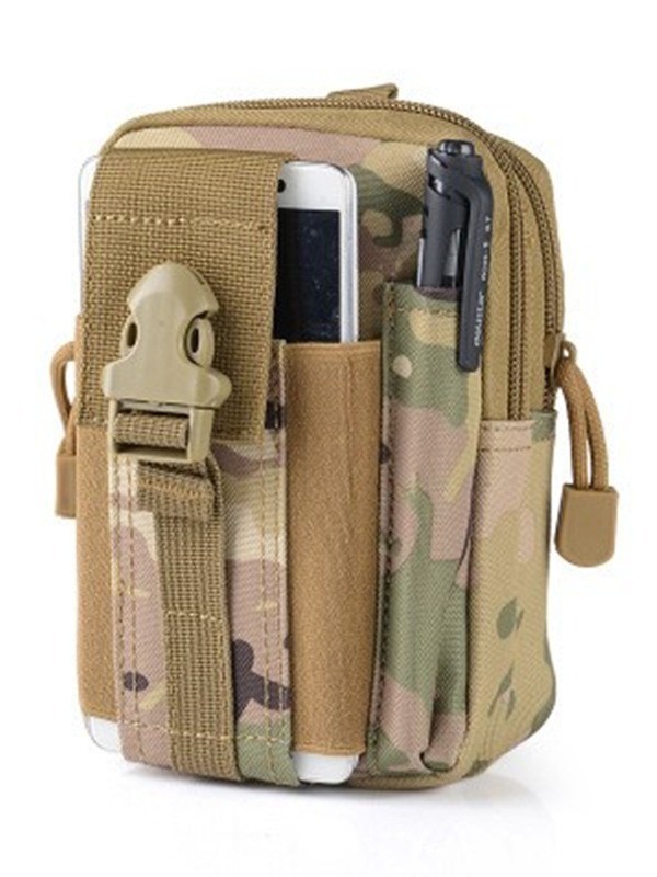 CP camouflage Tactical Molle Waist Bag Waterproof Phone Pouch for 6 inch Smartphones Compact Large Capacity Belt Loop Organizer for Local Outdoor Adventurers - Image 1