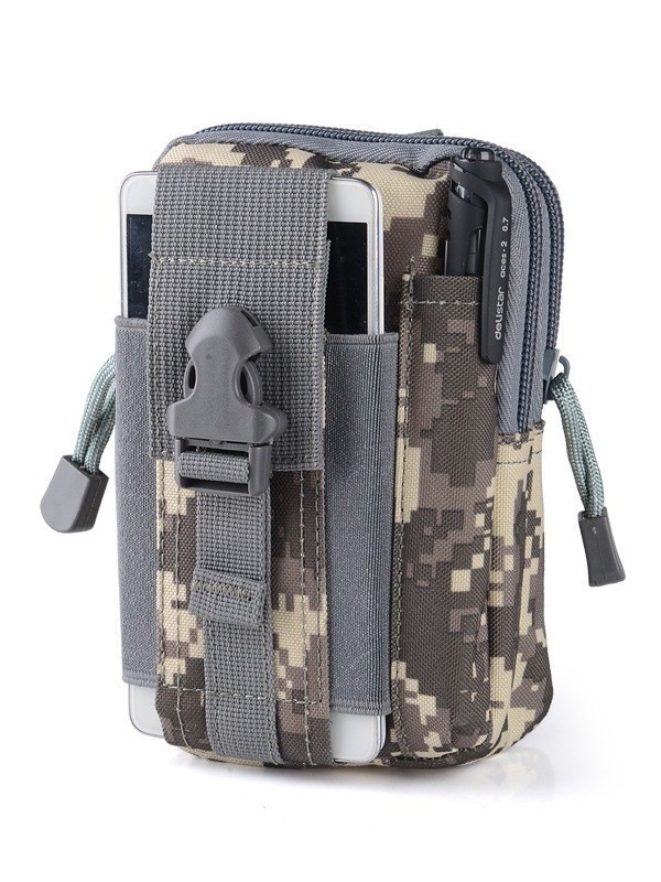 ACU camouflage Tactical Molle Waist Bag Waterproof Phone Pouch for 6 inch Smartphones Compact Large Capacity Belt Loop Organizer for Local Outdoor Adventurers - Image 1