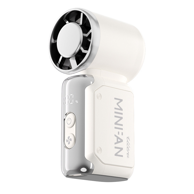 White Portable Mini Handheld Fan with 199-Speed Settings and Brushless Motor for Outdoor Use High Performance Cooling Solution Local Standard Fit - Image 1