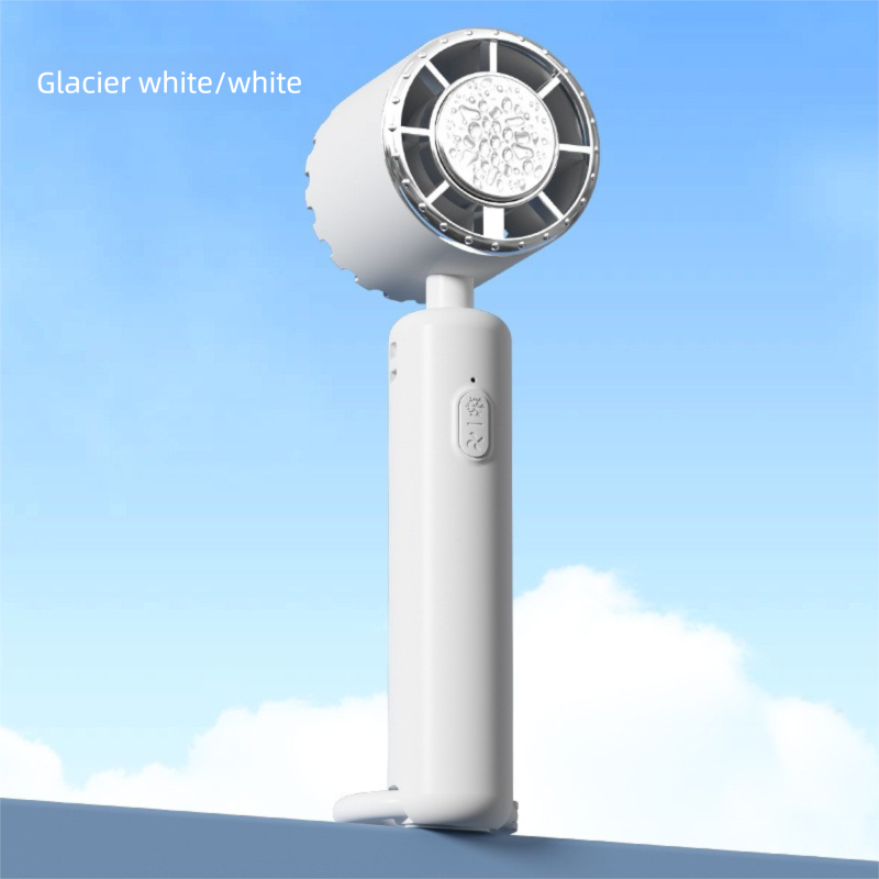 White Portable Ice Cooling Handheld Fan USB Rechargeable 2000mAh Silent Battery Fan for Office and Outdoor Use Personal Cooling Solution for Local Professionals - Image 1