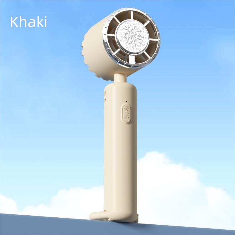 Khaki Portable Ice Cooling Handheld Fan USB Rechargeable 2000mAh Silent Battery Fan for Office and Outdoor Use Personal Cooling Solution for Local Professionals - Image 1