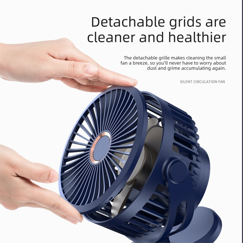 Green 10000mAh Portable Clip on Fan with 720 Degree Rotation 4 Speeds for Stroller Kitchen Office Desk Quiet Rechargeable Cooling Solution for Local Homes - Image 4