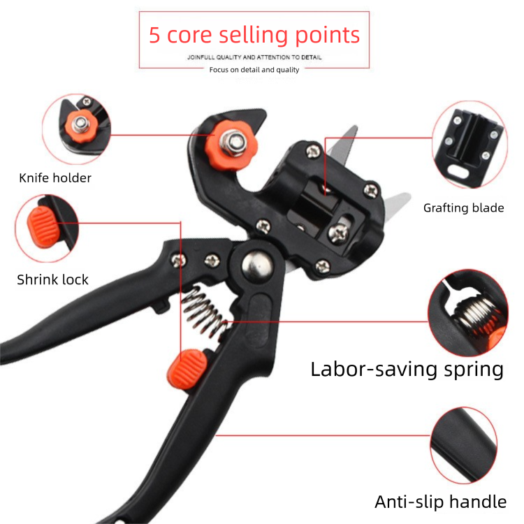 Black Handheld Grafting Shear with Replaceable Blades and Pruning Function for Tree Grafting and Branch Trimming Professional Garden Tool Local Standard Fit - Image 3