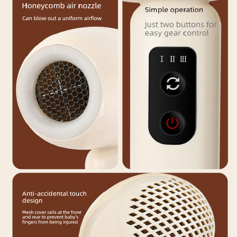 White Wireless Baby Hair Dryer with Constant Temperature and Negative Ion Technology for Gentle Hair and Skin Care, Ideal for Infants and Toddlers - Image 5