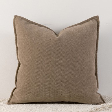 Coffee brown Nordic Herringbone Chenille Pillowcases 2 Pack 45x45cm for Sofa and Bed Soft Decorative Cushion Covers No Inserts Included Local Standard Fit Home Styling - Image 1