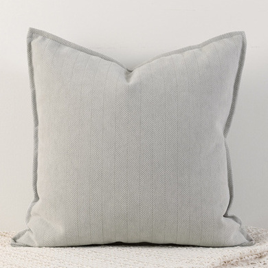Milk gray Nordic Herringbone Chenille Pillowcases 2 Pack 45x45cm for Sofa and Bed Soft Decorative Cushion Covers No Inserts Included Local Standard Fit Home Styling - Image 1