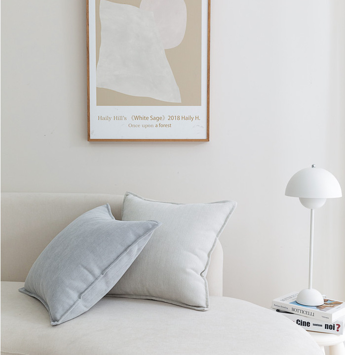 Milk gray Nordic Herringbone Chenille Pillowcases 2 Pack 45x45cm for Sofa and Bed Soft Decorative Cushion Covers No Inserts Included Local Standard Fit Home Styling - Image 3