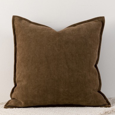 Mint chocolate Nordic Herringbone Chenille Pillowcases 2 Pack 45x45cm for Sofa and Bed Soft Decorative Cushion Covers No Inserts Included Local Standard Fit Home Styling - Image 1