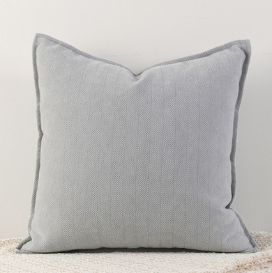Space Grey Nordic Herringbone Chenille Pillowcases 2 Pack 45x45cm for Sofa and Bed Soft Decorative Cushion Covers No Inserts Included Local Standard Fit Home Styling - Image 1