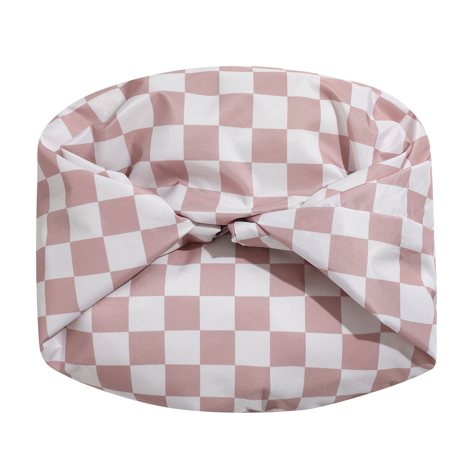 Burgundy tartan Premium Double-Layer Waterproof Shower Cap for Women Long Hair Protection Stylish Reusable Bath Hat for Professional Hair Care at Local Spas and Homes - Image 2