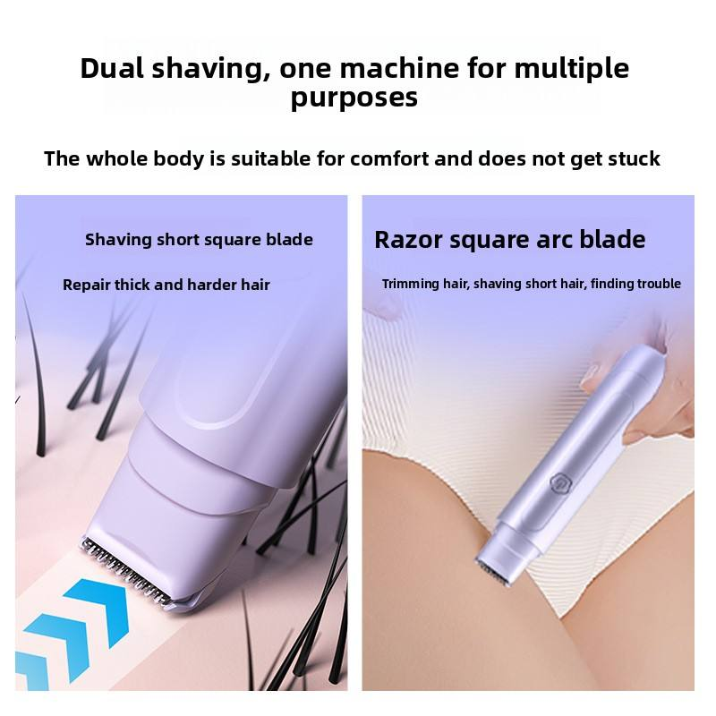 Pink Electric Hair Remover for Women Dual-Head Design Wireless Rechargeable Trimmer for Bikini and Full Body Painless Grooming for Local Professionals - Image 3