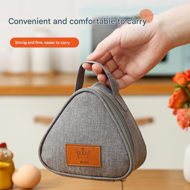 3-PCS Black Triangular Insulated Lunch Bag with Food-Grade Aluminum Lining for Heat Preservation and Freshness, Ideal for Meals, Snacks, Eggs, and Milk on the Go - Image 3